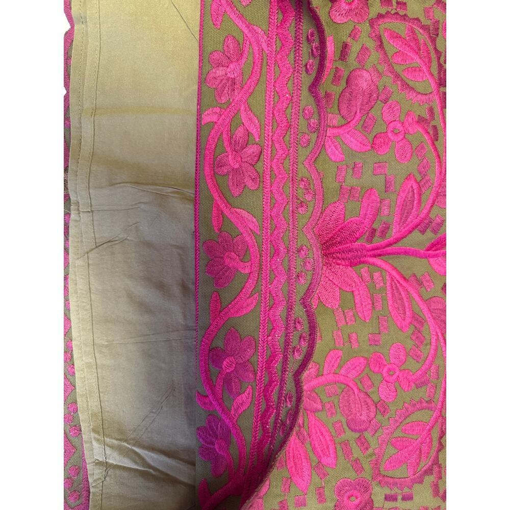 j.marie NWT 100% cotton pink and green embroidered lined skirt womens small - Picture 6 of 10